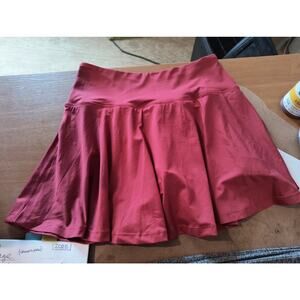 Avia Womens Orange Red Athletic Lifestyle Skort Skirt with Shorts Small